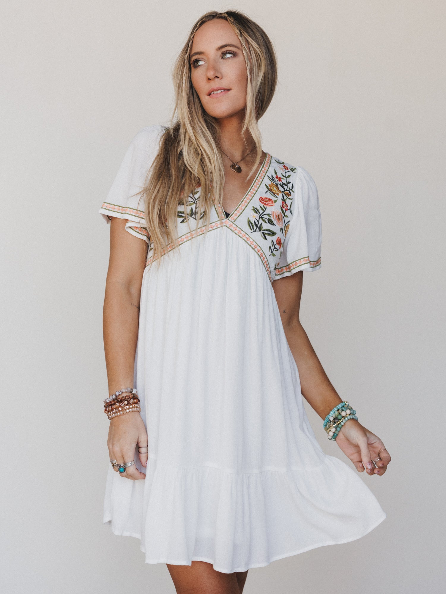 Magdaline Mini Dress - Ivory