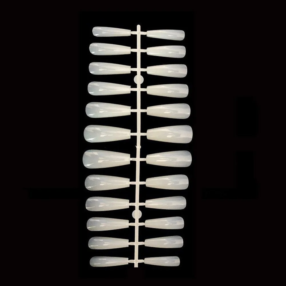 24/100pcs Shiny High-Hard Nails Long Ballerina Simple Pointed Fake Nail Extension Press on Nails Acrylic Manicure Full Nail Tips-Nail Inspo