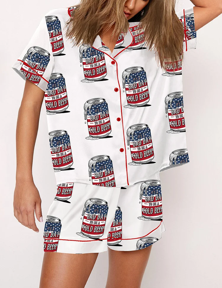 Women's 4th Of July It's A Bad Day To Be A Cold Beer Pajama Set