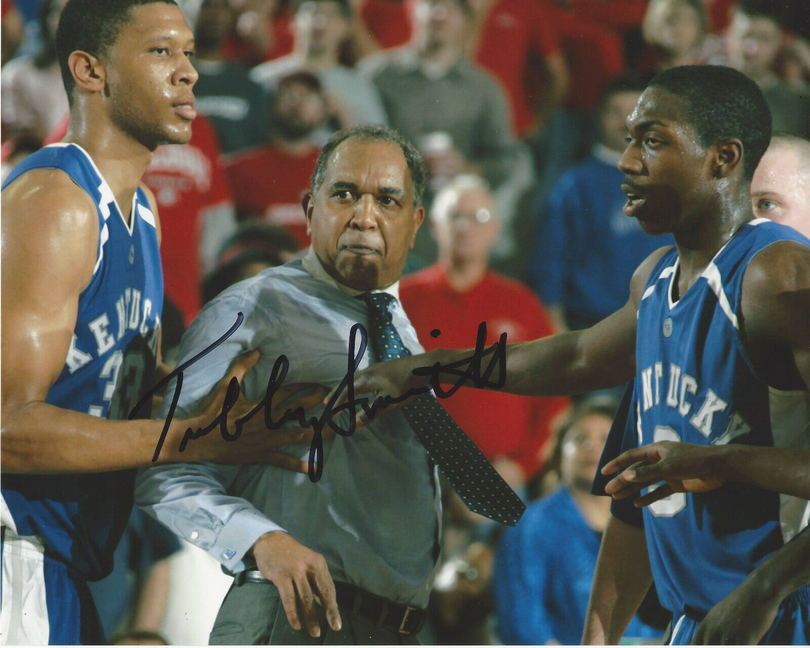TUBBY SMITH KENTUCKY WILDCATS COACH SIGNED 8x10 Photo Poster painting C COA NCAA FINAL FOUR 1998