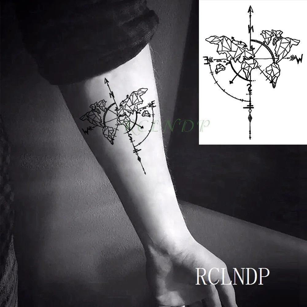 Waterproof Temporary Tattoo Sticker Marine Pirate Anchor Fake Tatto Flash Tatoo Tatouage Wrist Foot Hand Arm For Girl Women Men