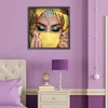 >SALE<5D DIY Full Round Drill Diamond Painting Veiled Girl Kit Home Decoration 30x30cm