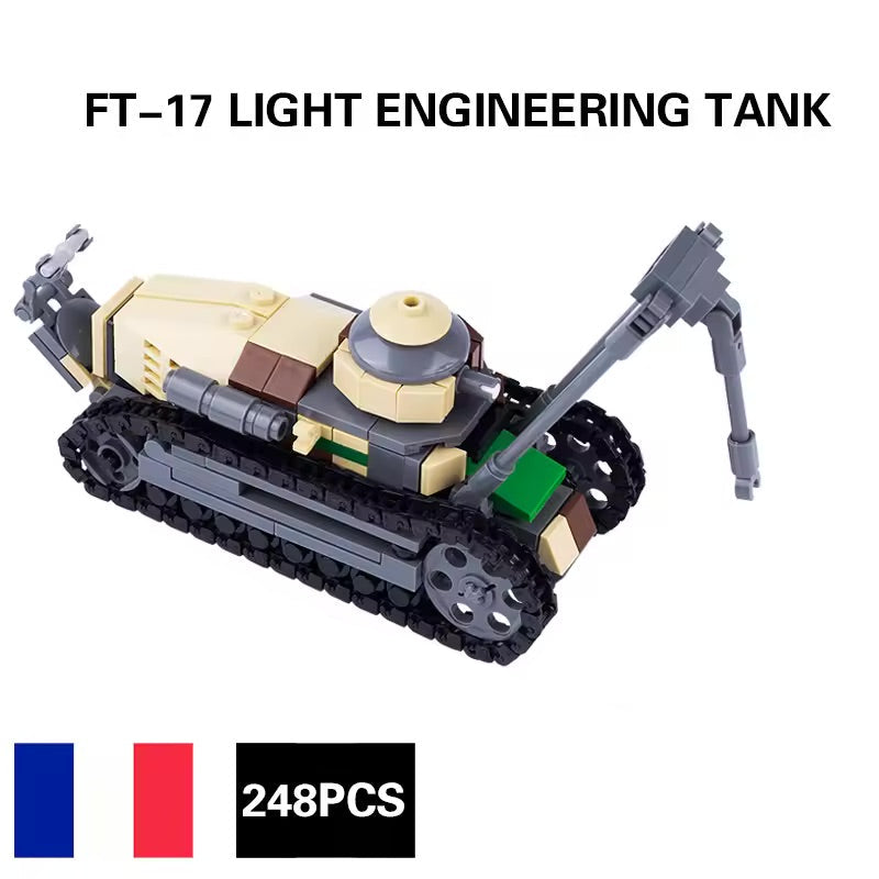 Renault FT-17 Light Engineering Tank Custom Military MOC Minifigure Bricks monstertoys