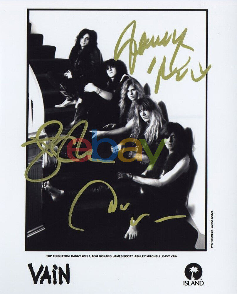 Vain - 1980s Glam Metal Band Signed 8x10 Autographed Photo Poster painting reprint