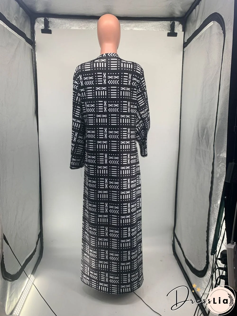 Stylish Print Loose Long Cardigan Coats