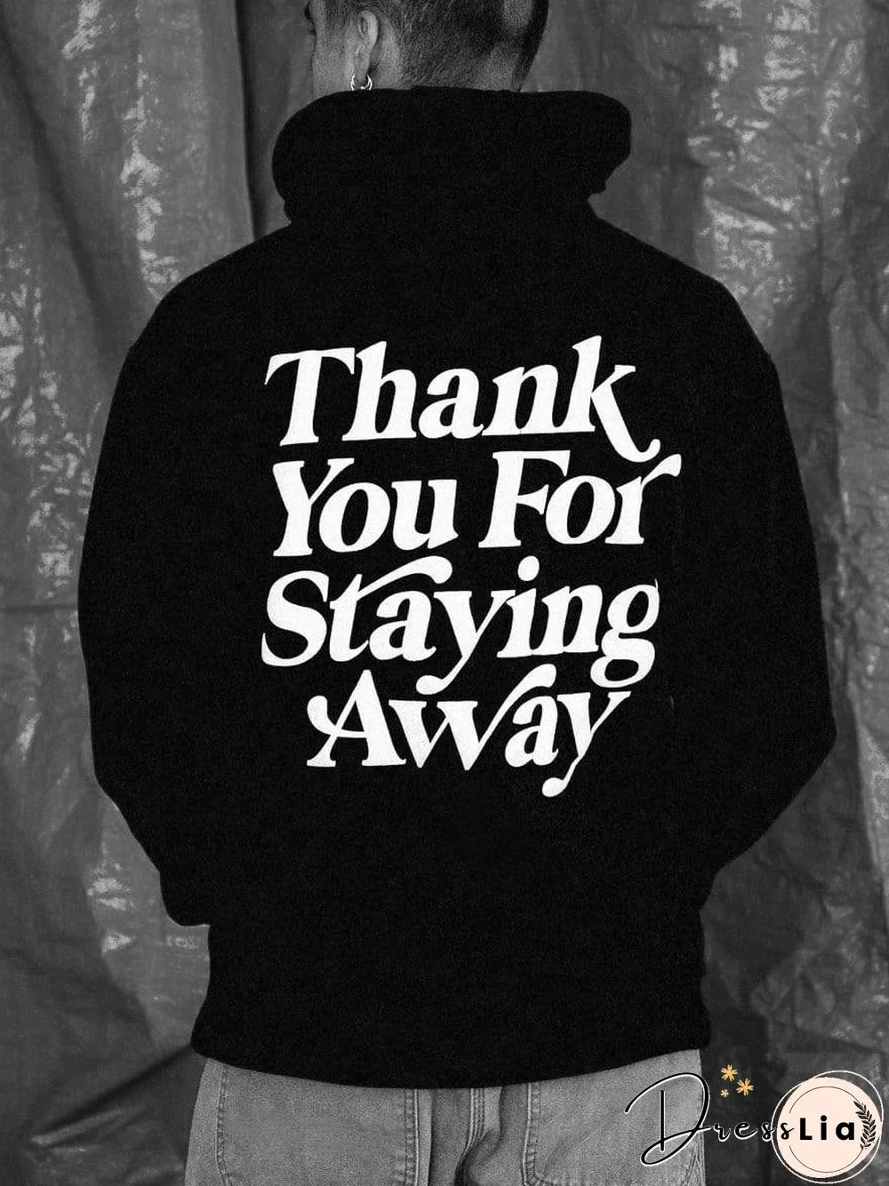 Thank You For Staying Away Men's Casual Hoodie