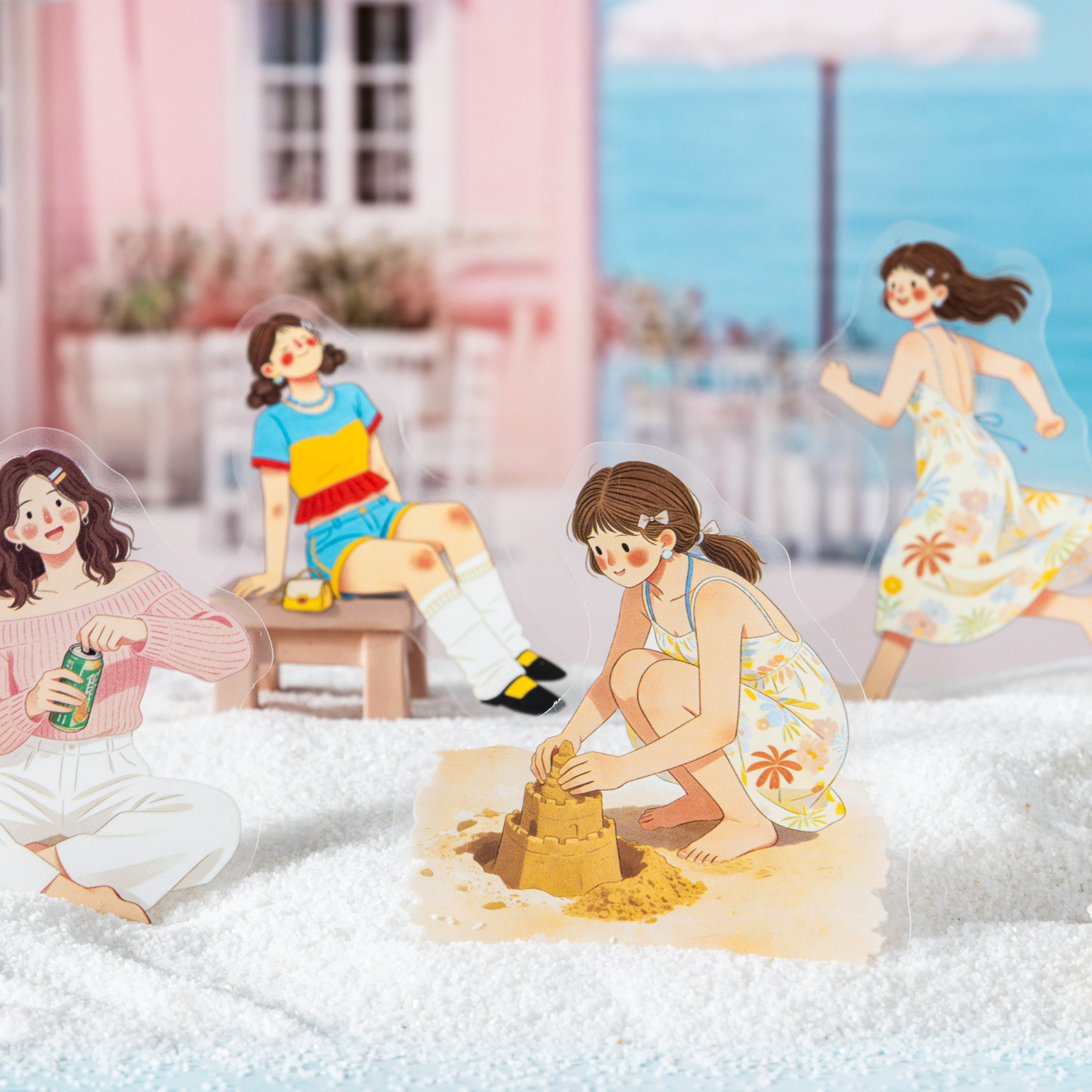 ⚡플래시 세일 알림! 단 ₩999 - - PET 스티커 - 민트향 소녀 시리즈 귀여운 캐릭터