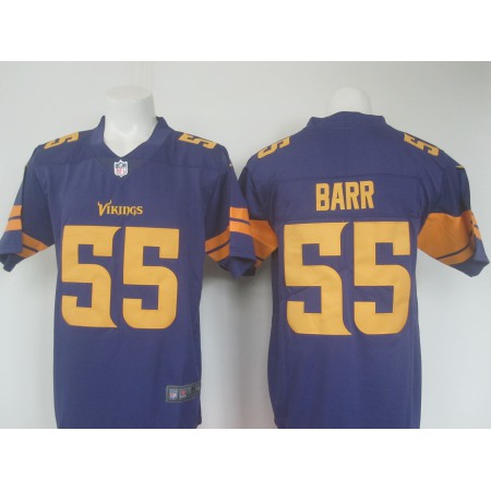 Men's  Minnesota Vikings #55 Anthony Barr Purple Limited Rush Stitched NFL Jersey