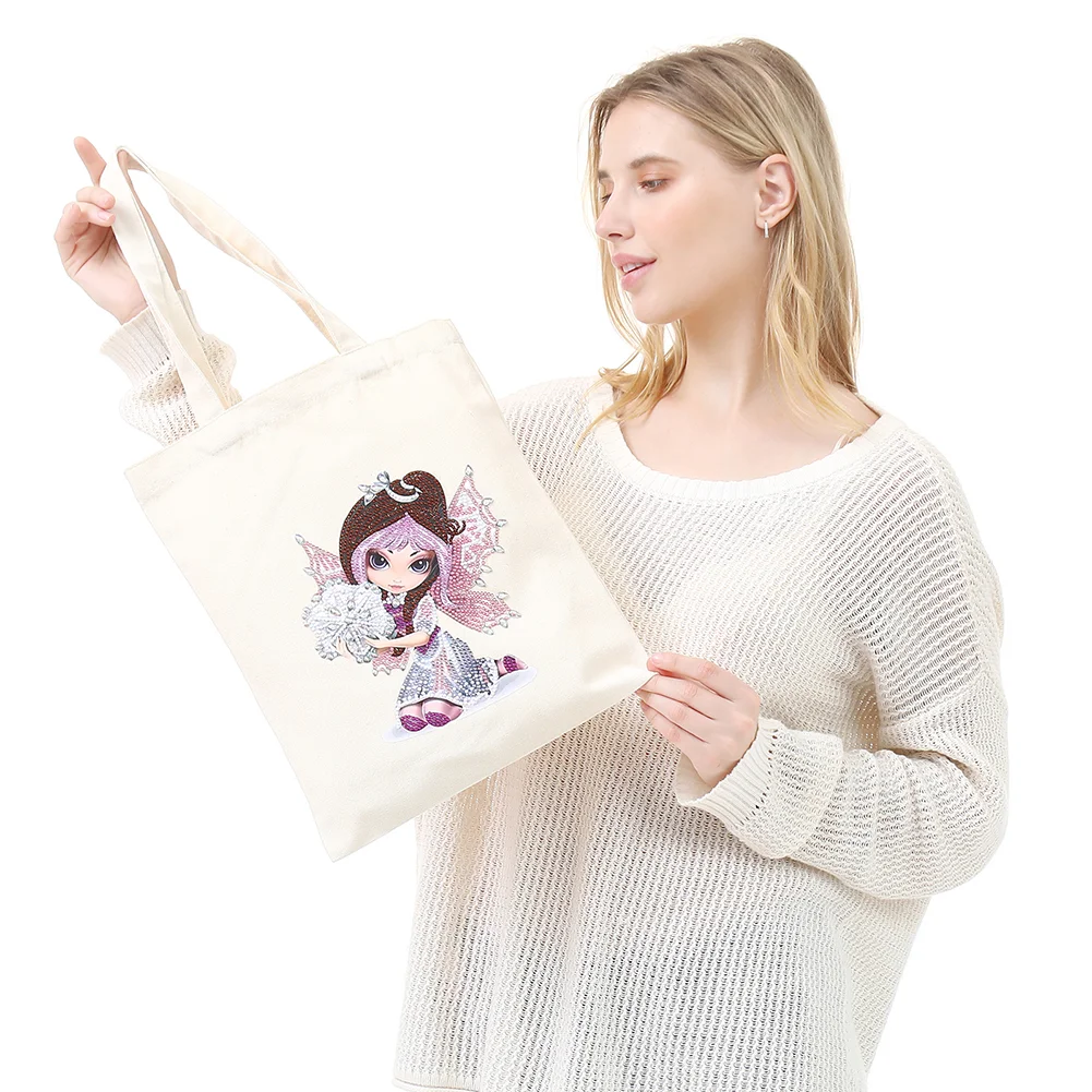 DIY Diamond Painting Eco-Friendly Canvas Bag - Girl