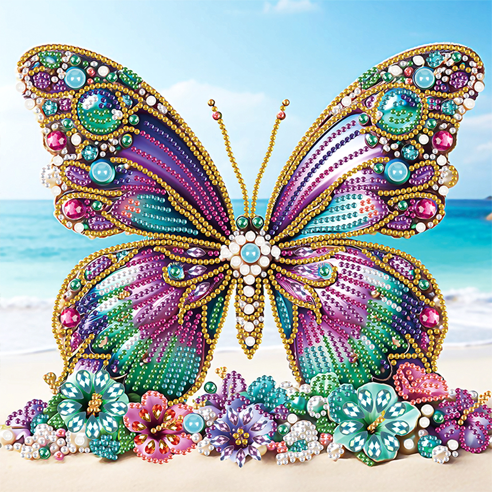 Beach Butterfly 30*30cm(canvas) special shaped drill diamond painting
