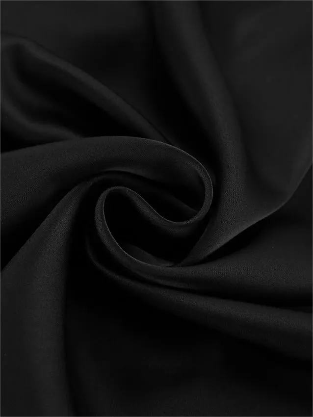 Brownm Solid Color Satin Maxi Skirt