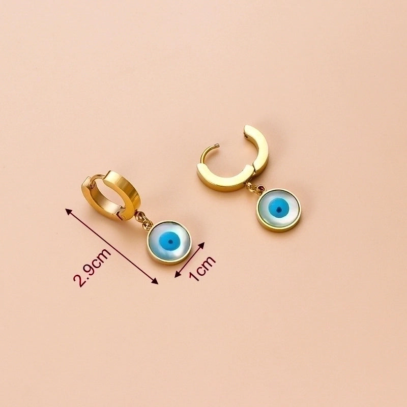 1 Pair Fashion Eye Plating 304 Stainless Steel Stainless Steel Earrings