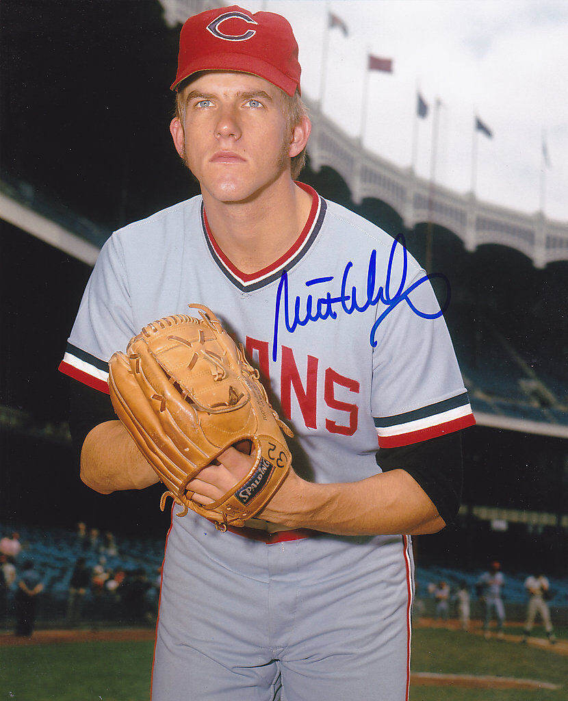 MILT WILCOX CLEVELAND INDIANS ACTION SIGNED 8x10