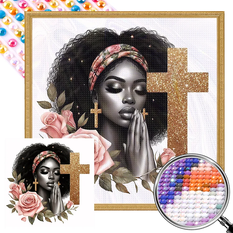 Girl - Full Round(Partial AB Drill) - Diamond Painting(45*45cm)