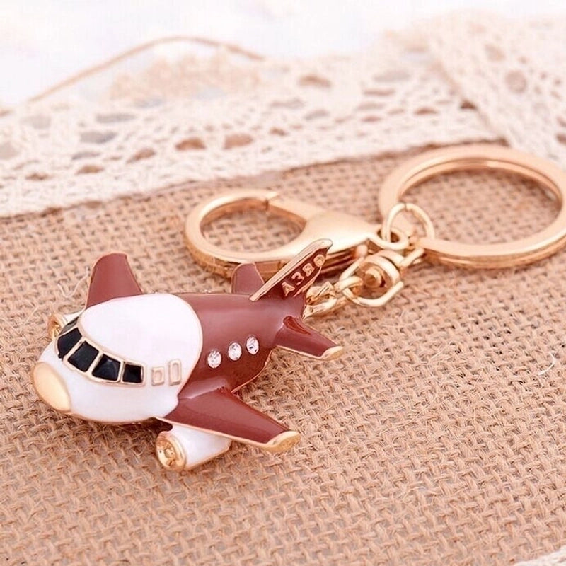 Cute Motorcycle Car Airplane Alloy Unisex Keychain2