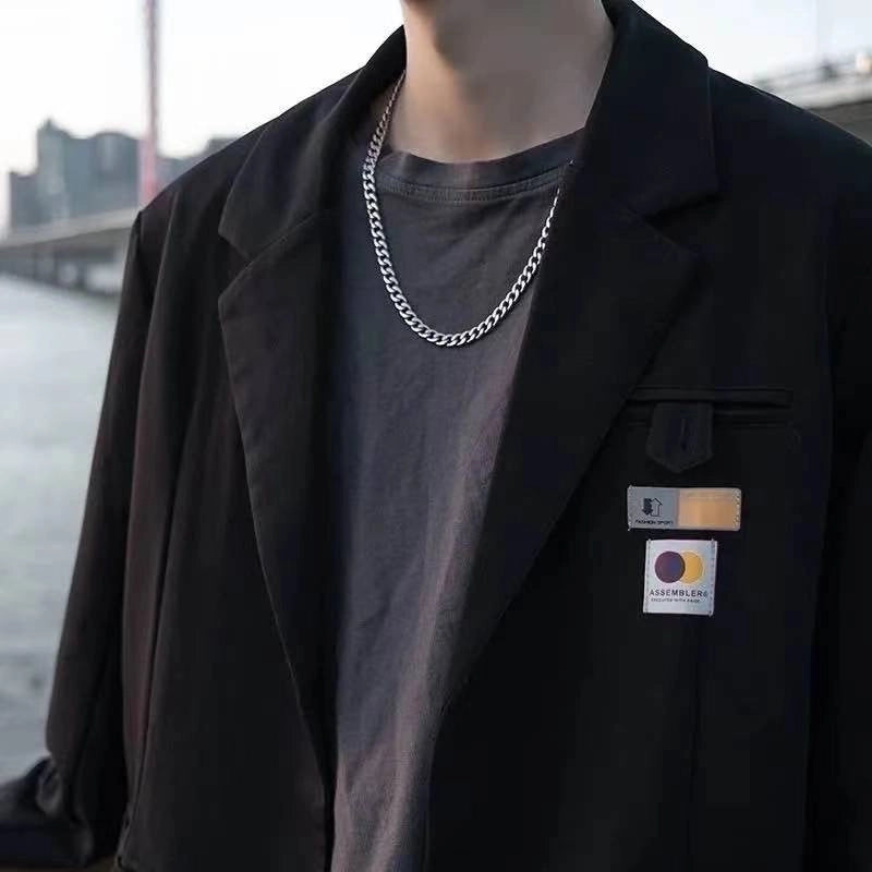 Fashion Solid Color Stainless Steel Plating Unisex Necklace