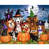 Halloween Hund - runder Bohrer Diamantmalerei - 50*40cm