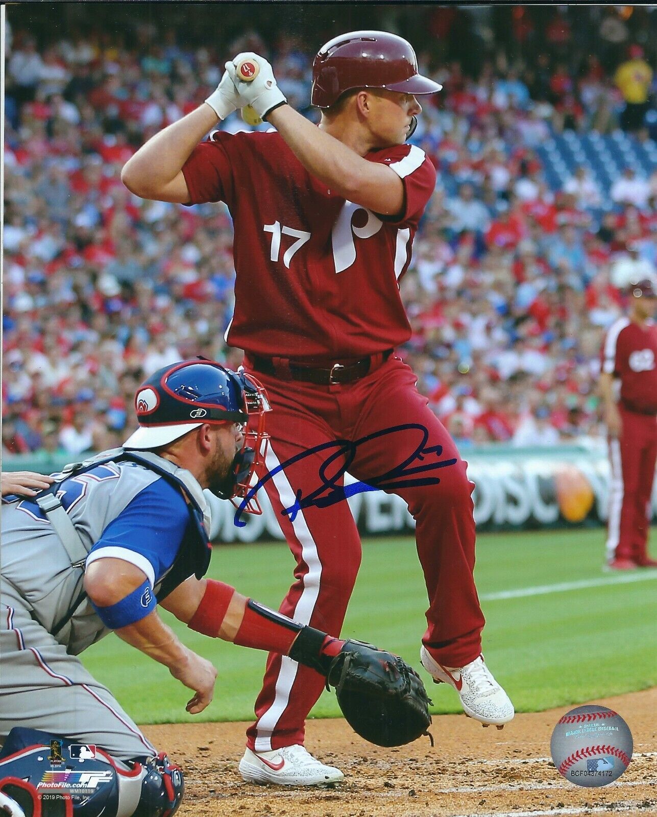 Autographed 8x10 RHYS HOSKINS Philadelphia Phillies Photo Poster painting - COA