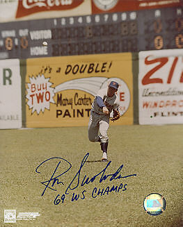 RON SWOBODA NEW YORK METS 69 WS CHAMPS ACTION SIGNED 8x10