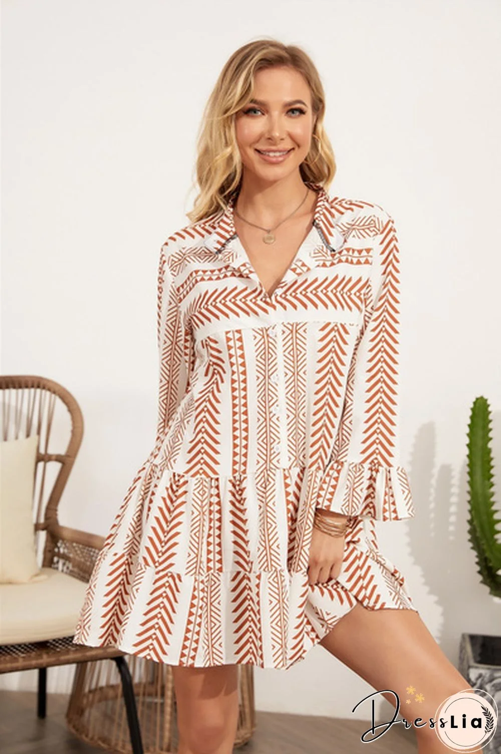 Spring Autumn New Women's Fashion Turn-down Collar Shirt Dress Floral Printed Patchwork Dress Plus Size Women Clothing Loose Mini Dress