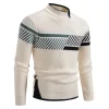 Men's Round Neck Colorblock Pullover Sweater by Inlyline