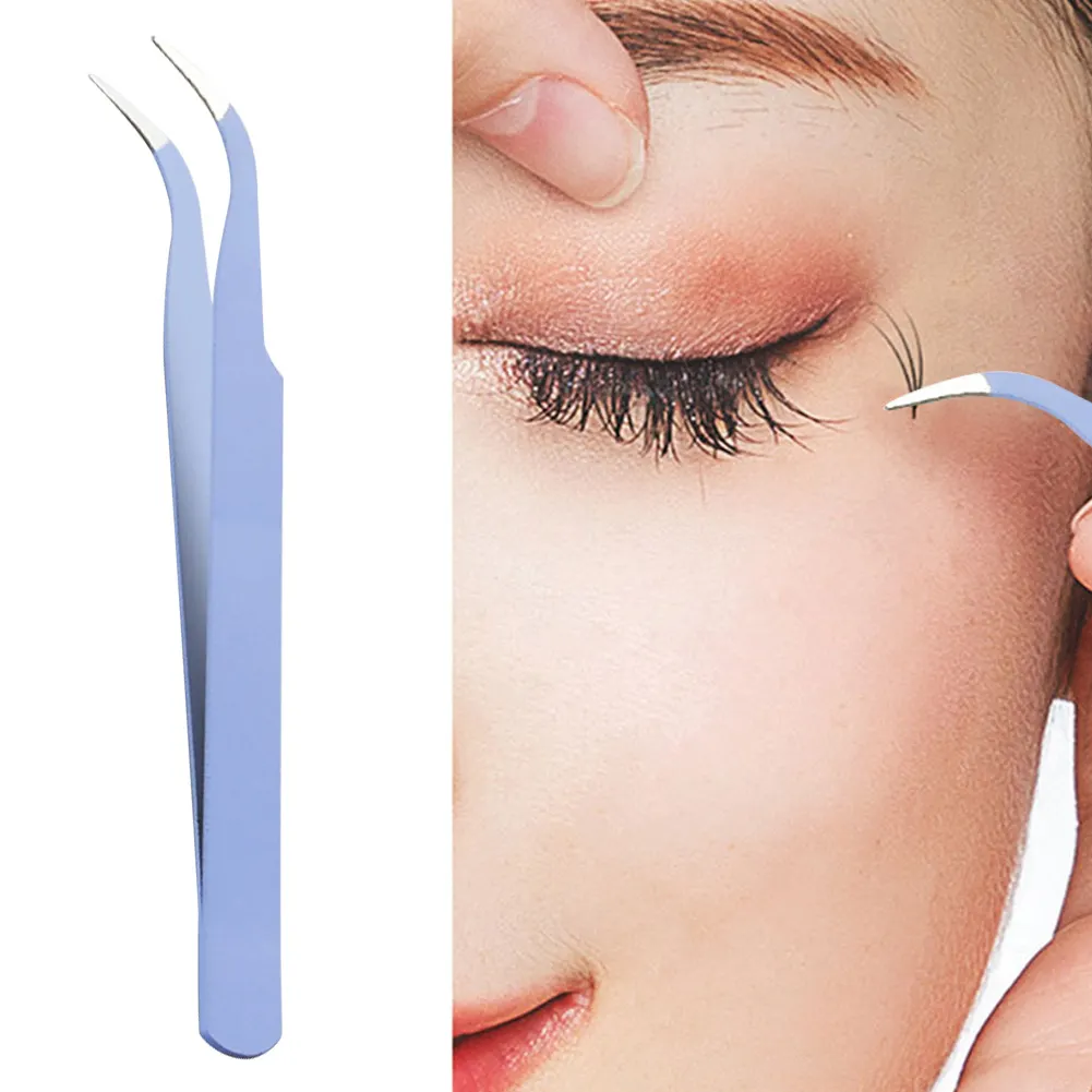 3pcs Macaron Stainless Steel Straight Elbow Pointed Drill Tweezers