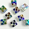 100PCS Lovely Flashing Painting Square Plaid Dice DIY Beads