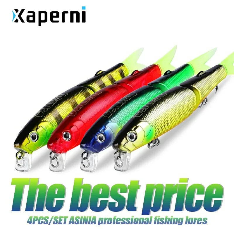 ASINIA Best price 4pcs each set 8.8cm 7.2g hot model fishing lures minnow quality painting professional action baits soft tail