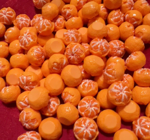 Mini Hand-Painted Orange Resin Charm