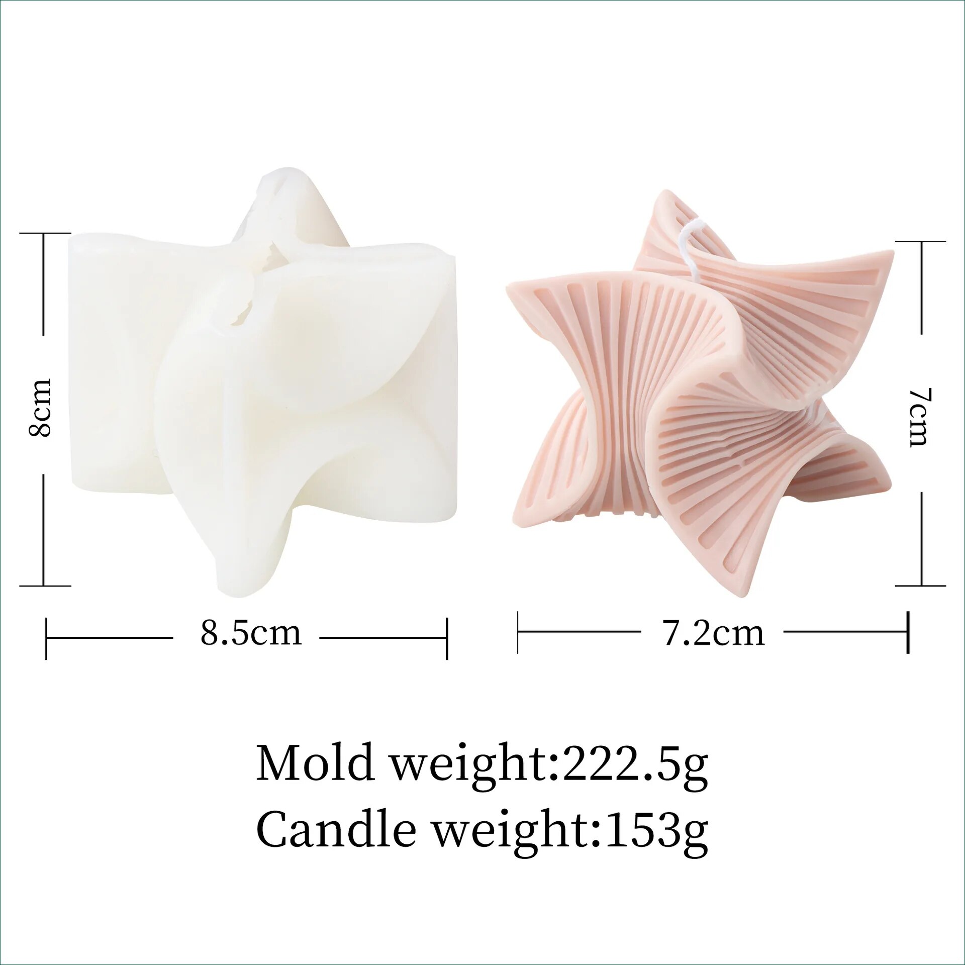 3D Pillar Spiral Silicone Candle Mold Round Wave Twirl Silicone Mould Wavy Wax Molds Soap mold Shell leaf geometric Candle Mold