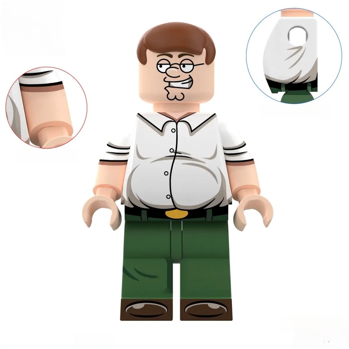 MOC Family Guy Peter Griffin Minifigures Set - 5 Expressions Styles, Collectible Building Block Toy