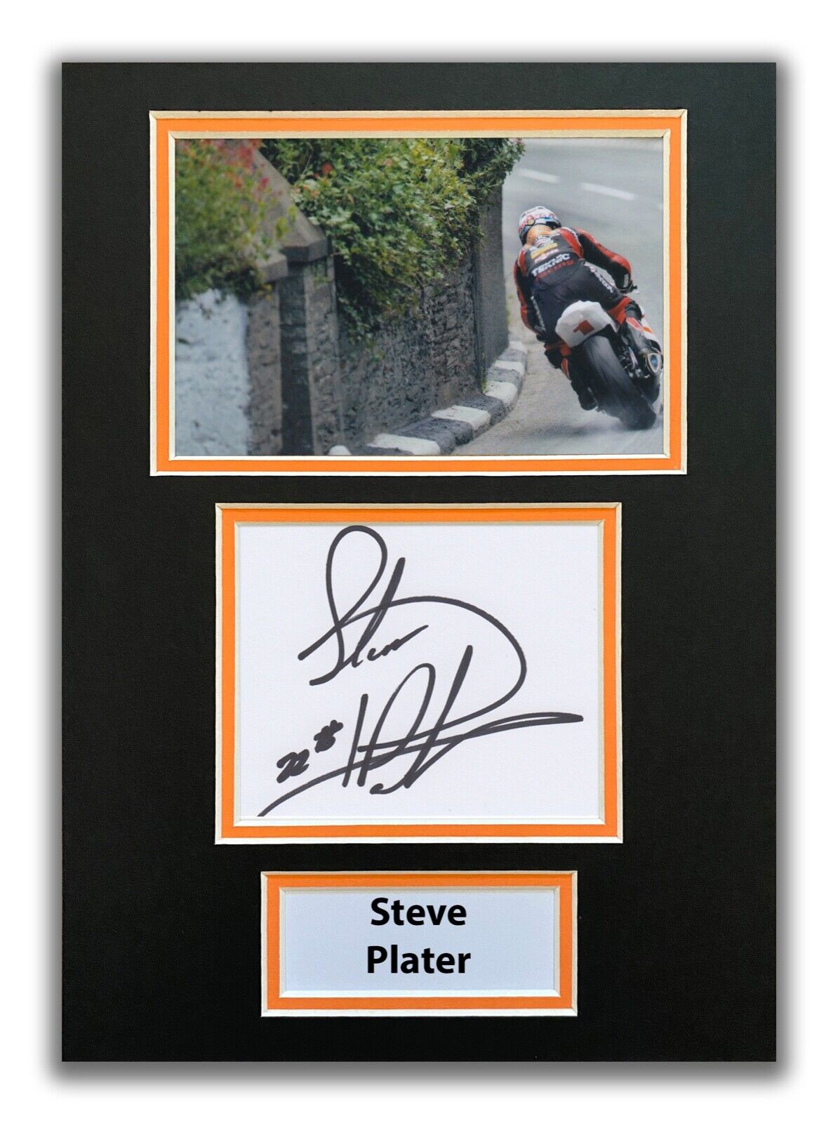 STEVE PLATER HAND SIGNED A4 MOUNTED Photo Poster painting DISPLAY - ISLE OF MAN TT 1.