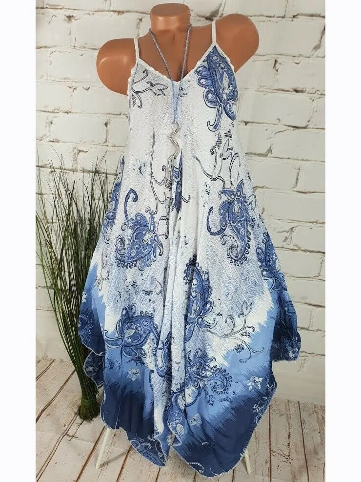 Women Half Sleeve V-neck Solid Color Dress