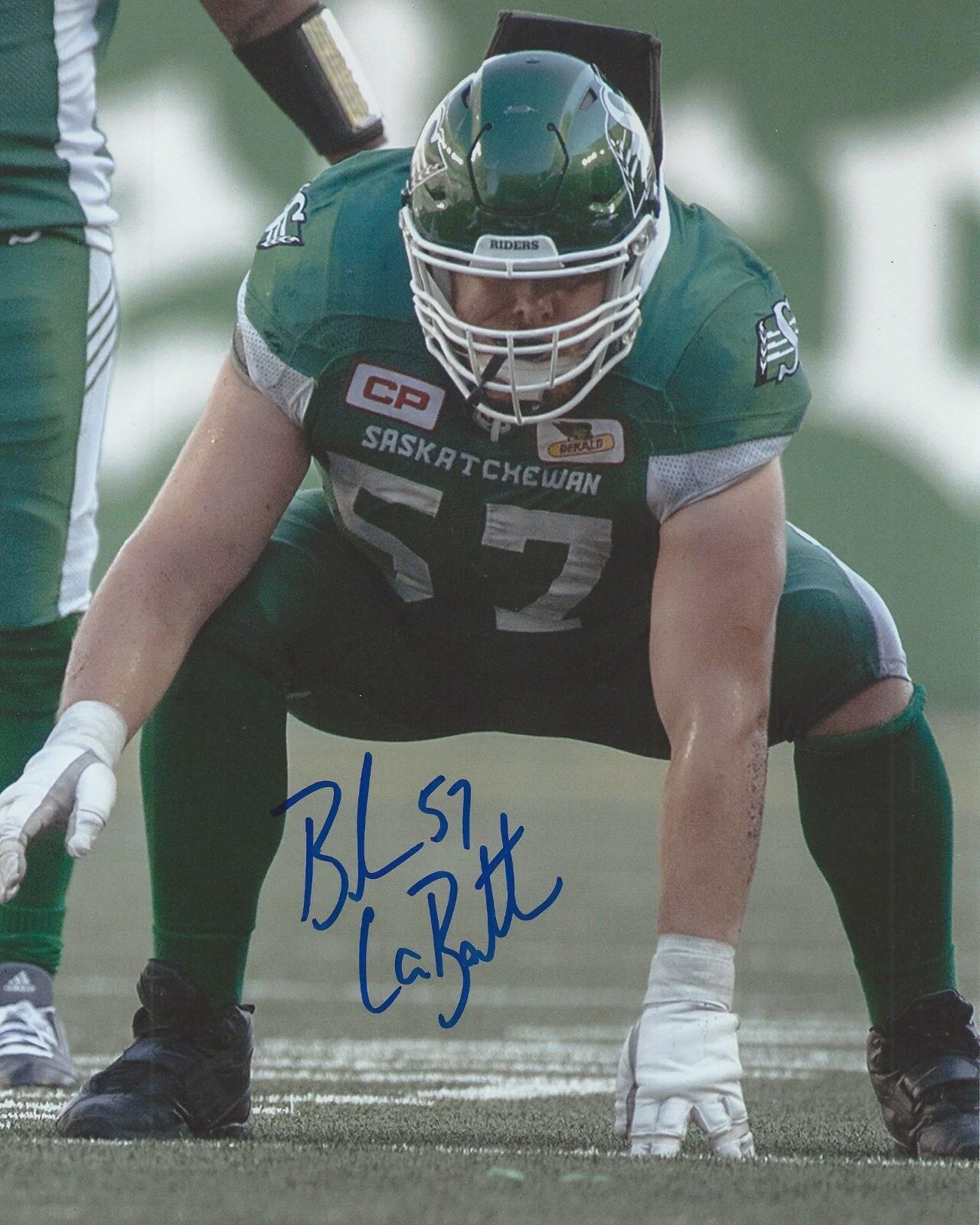 Brendon LaBatte Signed 8x10 Photo Poster painting Saskatchewan Roughriders Autographed COA