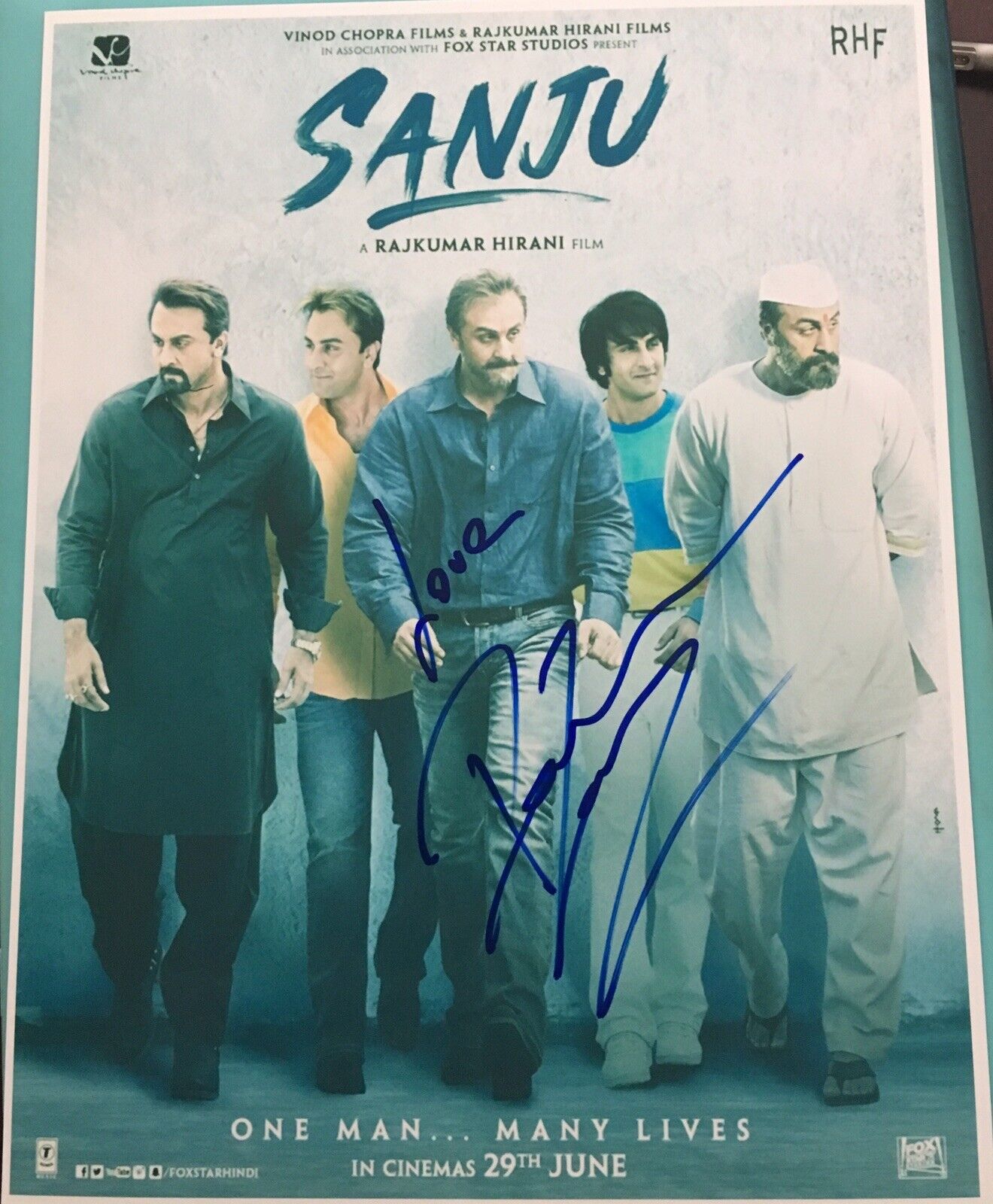 RANBIR KAPOOR SIGNED AUTOGRAPH VERY RARE SANJU