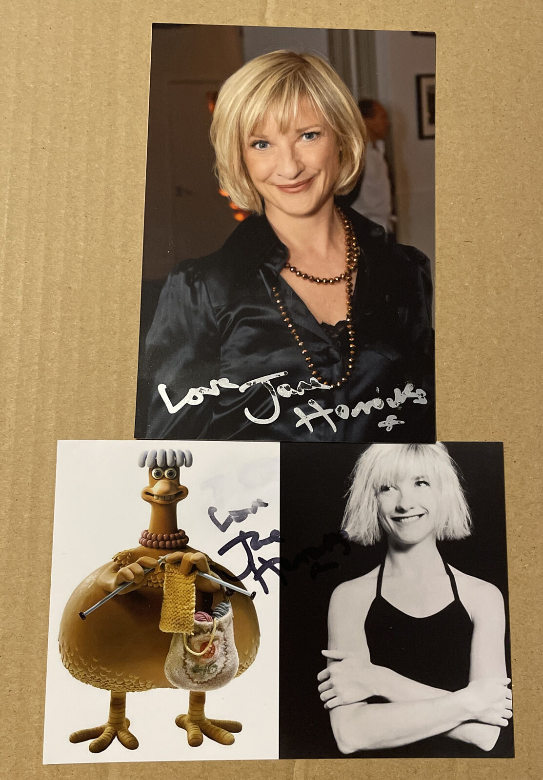 JANE HORROCKS HAND SIGNED 6x4 Photo Poster painting AUTOGRAPH X2 (Damaged) Actress Comedy TV