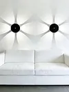 Petal Shape Motion Sensor Wall Light Rechargeable Cordless Wall Sconce 3 Colors Dimmable with Remote for Hallway Living Room Stair Bedroom