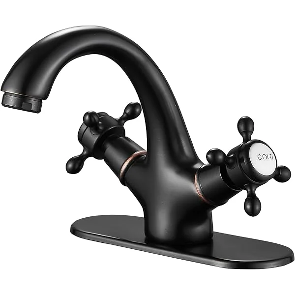 Bathroom Faucet Oil Rubbed Bronze Bathroom Vanity Faucet Single Handle One Hole Bathroom Sink Faucet Basin with Cover Plate