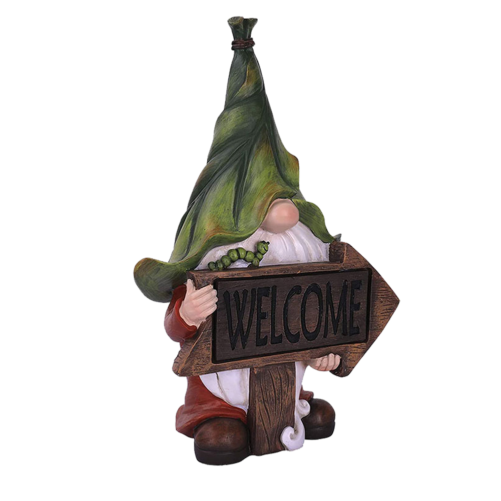 

Solar LED Light Dwarf Statue Outdoor Garden Resin Elf Doll Figurines Craft, 501 Original