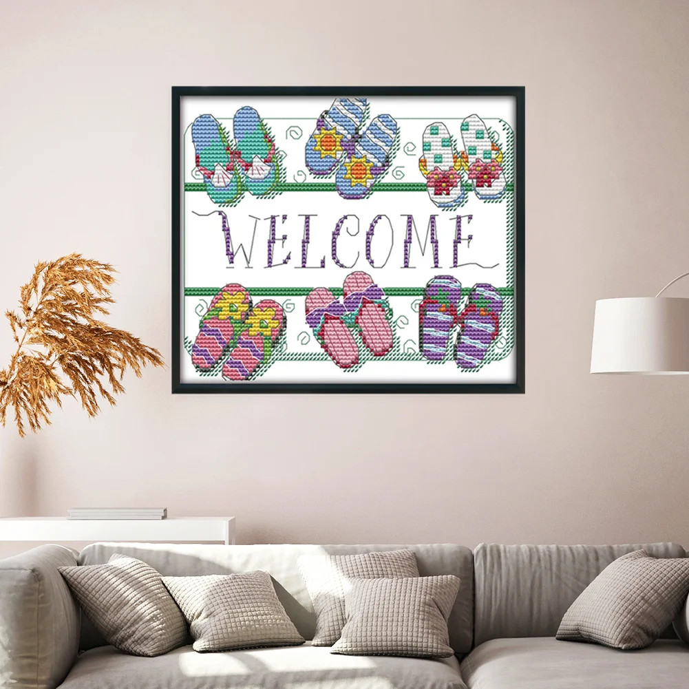 14ct Stamped Cross Stitch - Welcome(21*18cm)