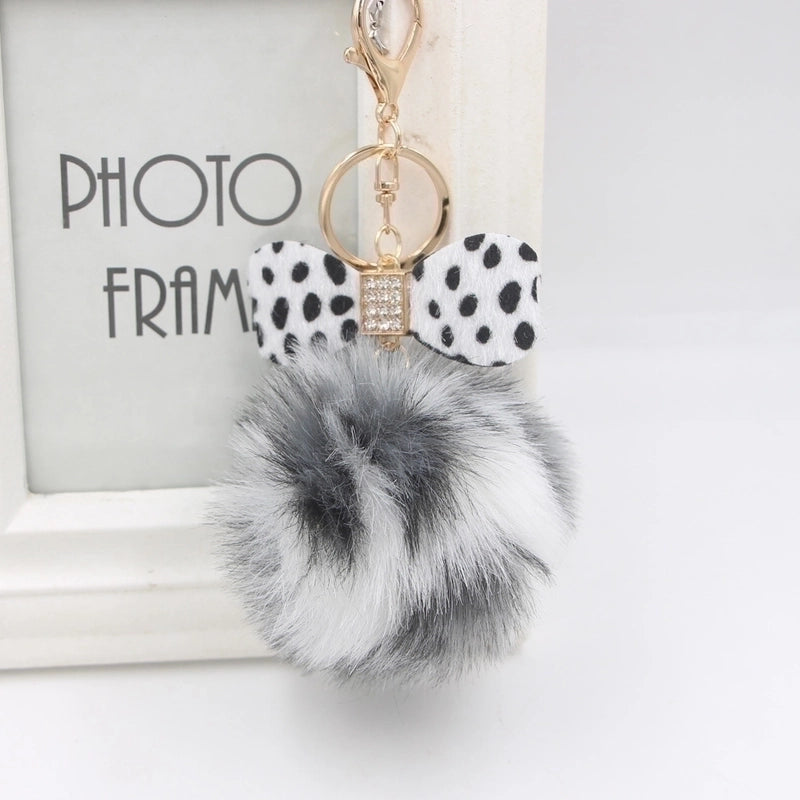 1 Piece Fashion Bow Knot Leopard Pu Leather Women’s Bag Pendant Keychain