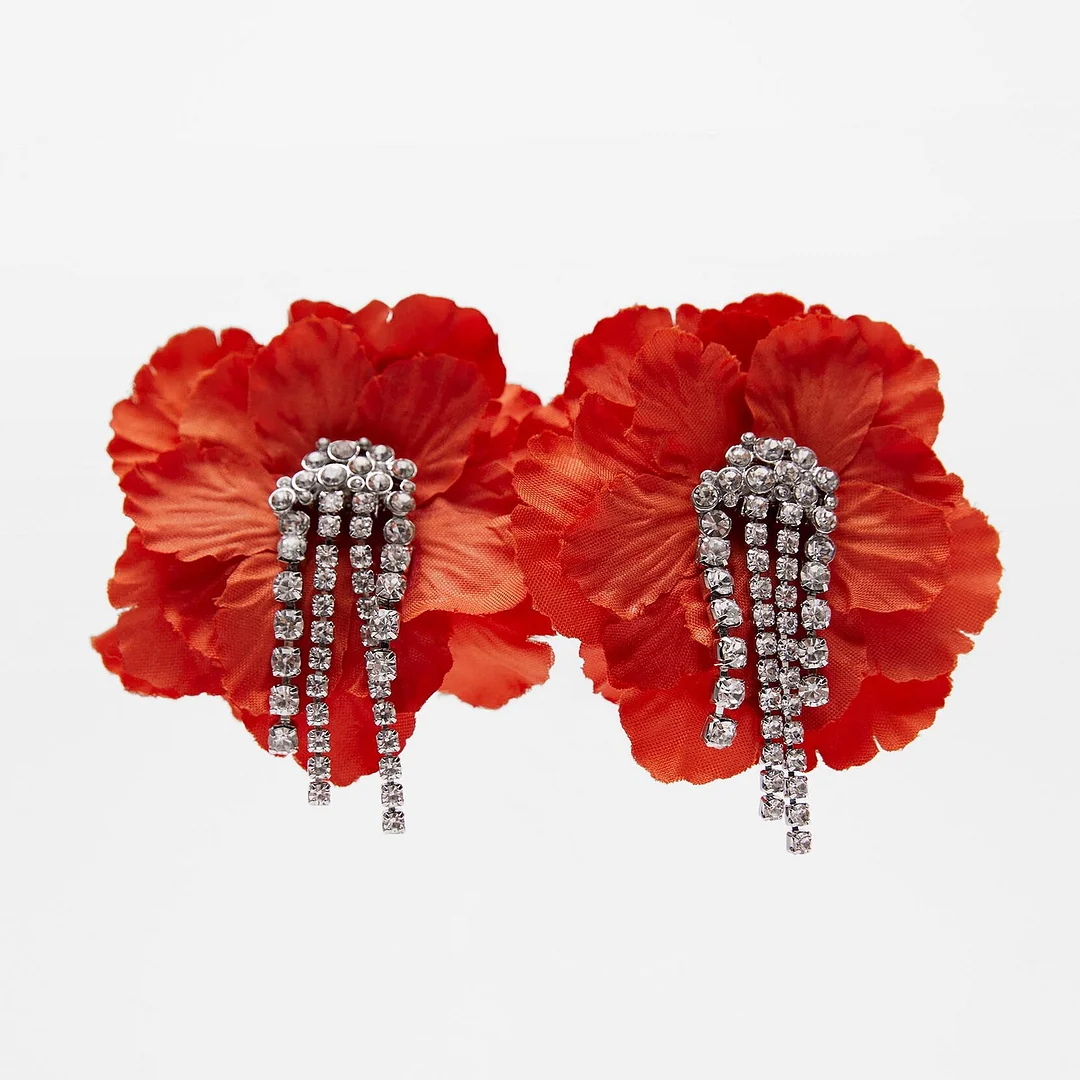 Dvacaman 2020 New Vintage Beaded Feldspar Drop Earrings for Women Boho Handmade Flower Rose Beads Tassel Earrings Dangle Jewelry