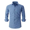 Men's Printed Long Sleeve Plaid Shirt