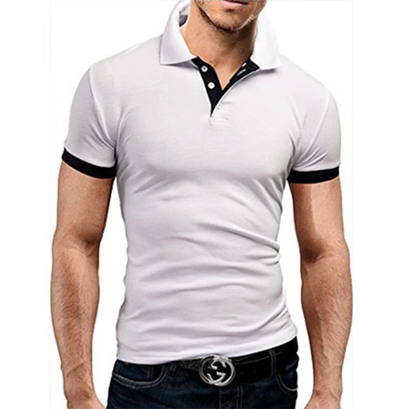 Polo Shirt Men Summer Stritching Men's Shorts Sleeve Polo Business Clothes Luxury Men Tee Shirt Brand Polos MTP129