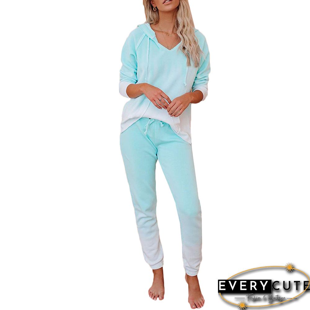 Aquamarine Tie Dye Long Sleeve Pajama Set