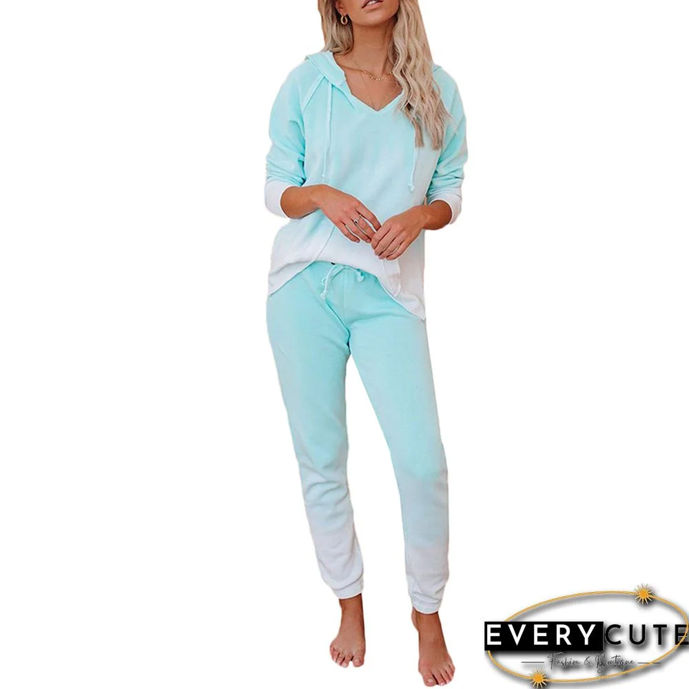 Aquamarine Tie Dye Long Sleeve Pajama Set