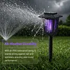 Solar-powered Solar Dual-Mode Garden Zapper IPX4 Waterproof Outdoor Garden Insect Killer Lamp Mosquito Repellent Zappers for Moths Gnats Flies Small Flying Insect Gnat