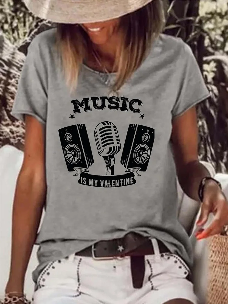 music Raw Hem Tee