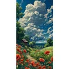 (Big Size)Opium Poppy - 14CT Stamped Cross Stitch - 40*70cm - Flower Natural