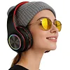 Bluetooth-compatible 5.3 Wireless Over Ear Headset with Colorful LED Lights Wireless Headphones HiFi Stereo Headphones for Classroom Home Office PC Mobile Phone Adults